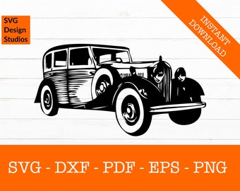 Classic Antique Car Svg, Model T Svg, Ford Svg, Silhouette SVG Cut File - PNG - DXF - Cricut - Decal Shape Vector Clipart Instant Download