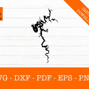 Barren River See Karte SVG geschnitten Datei - PNG - DXF - Cricut - Sommer Vektor Clipart