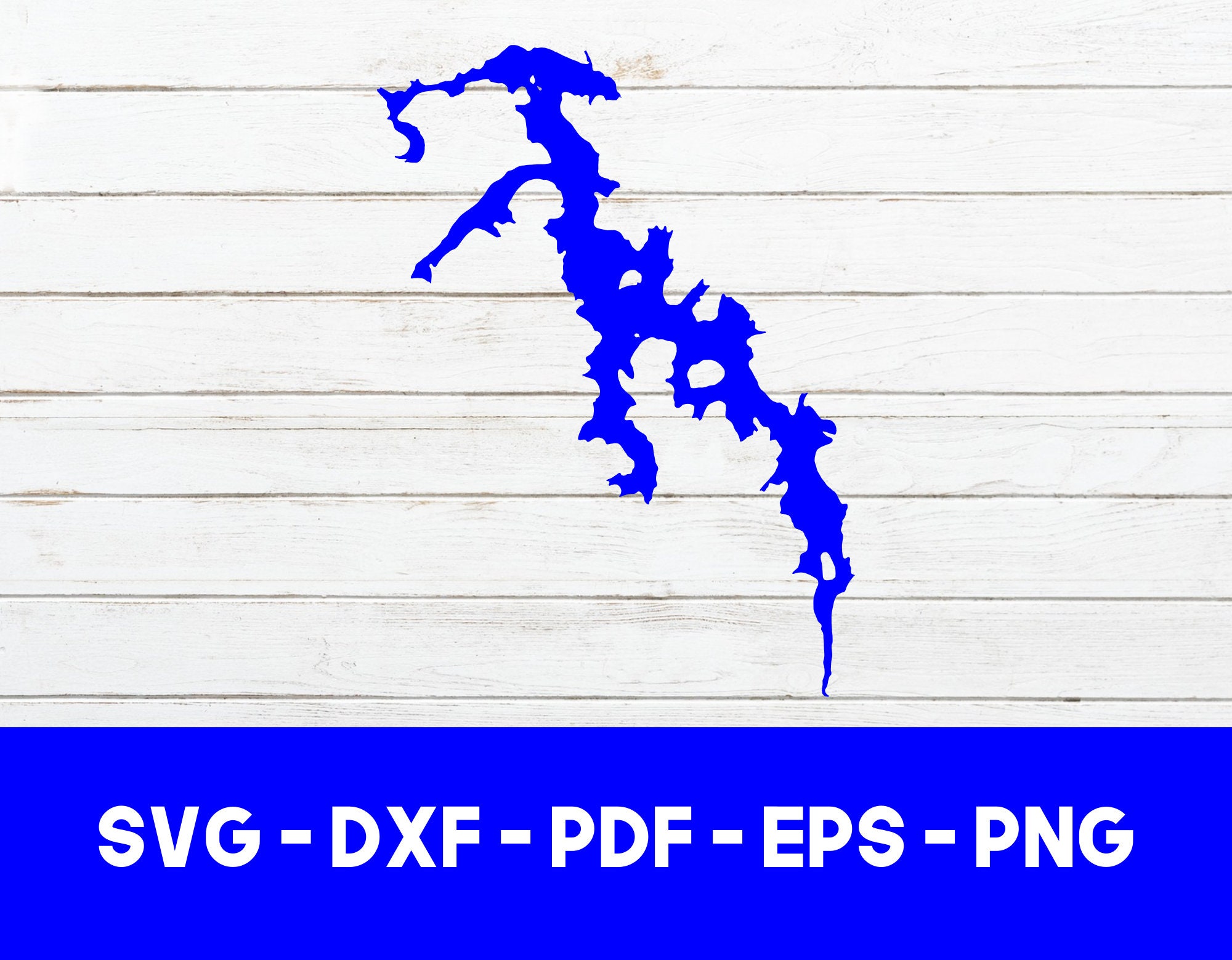 Lake Glenville, North Carolina Map Shape SVG Cut File PNG DXF Cricut Vector Clipart