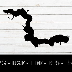 Lake Seneca, New York Karte Form SVG geschnitten Datei - PNG - DXF - Cricut - Sommer Vektor Clipart Download