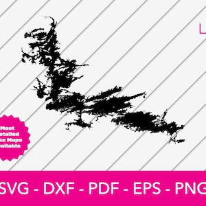 Rainy Lake, Minnesota Map Shape SVG Cut File - PNG - DXF - Cricut - Sommer Vektor Clipart Download