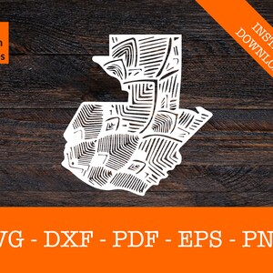 Zentangle Mandala Guatemala Karte Form SVG geschnitten Datei - PNG - DXF - Cricut - Vektor Clipart - Design - Instant Download