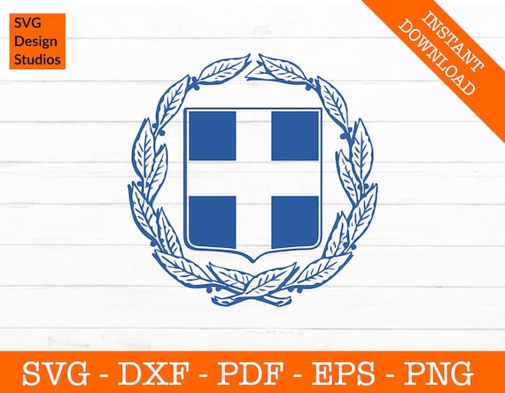 Griechenland SVG, Griechenland Flagge, griechische Abzeichen, Siegel,  Wappen geschnitten Datei png dxf Cricut Vektor Clipart Design Instant  Download - .de