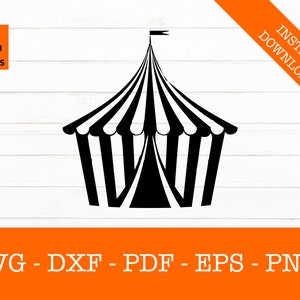 Circus Tent Svg, Carnival Tent Vector, Silhouette Shadow SVG Cut File - PNG - DXF - Cricut - Decal Shape Vector Clipart Instant Download