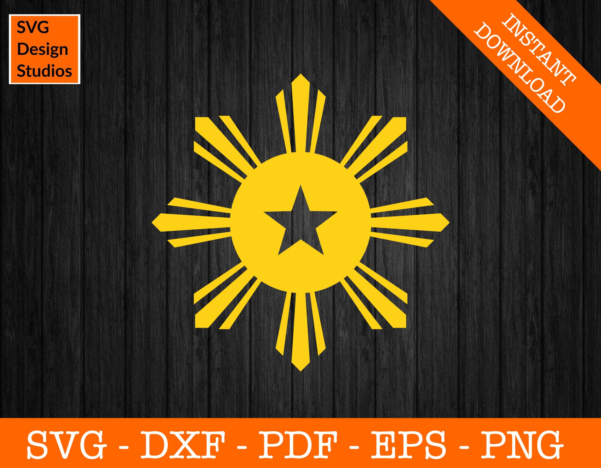 Philippines Sun and Star Svg Philippine Flag Svg Cut File - Etsy