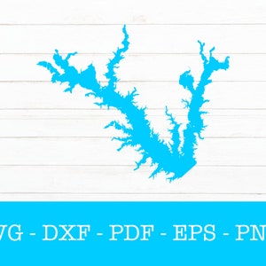 Lake Gabel, Texas Karte Form SVG geschnitten Datei - PNG - DXF - Cricut - Sommer Vektor Clipart