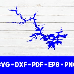 Lake Hamilton, Arkansas - Map Shape SVG Cut File - PNG - DXF - Cricut - Sommer Vektor Clipart