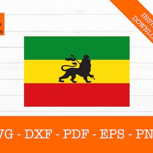 Rastafari-Flagge, Reggae, Jamaika, Reggae, Silhouette, Schatten, SVG geschnitten Datei - PNG - DXF - Cricut - Vektor Clipart - Instant Download