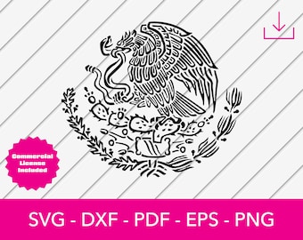 Mexican Eagle Svg, Mexico Svg, Mexico Coat of Arms, Mexico Flag Svg, Mexican svg, Seal, Mexico Flag Clipart - Cut File - PNG - DXF - Cricut