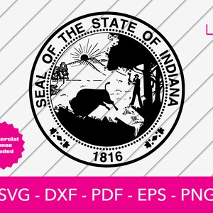 Illinois Svg, Illinois State Seal Svg, Illinois Flag Svg - Cut File - PNG - DXF - Cricut - Vector Clipart - Design - Téléchargement immédiat