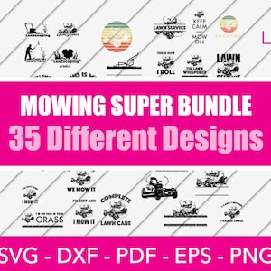 Lawn Care and Landscaping Bundle - Lawn Mower, Zero Turn Mower, Logo, and SVG Designs for Cricut and Silhouette