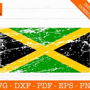 Jamaika SVG, Jamaika jamaikanische Nationalflagge Clipart SVG - geschnittene Datei - PNG - DXF - Cricut - Vektor Clipart - Design - Instant Download