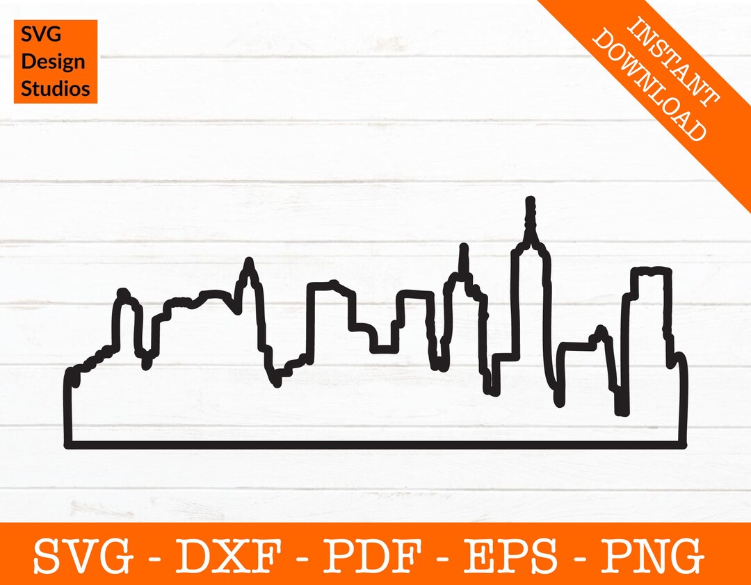 NYC Skyline Svg, New York City Skyline Cityscape Svg, Silhouette SVG ...