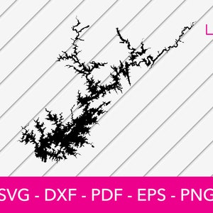 Lake Lanier, Georgia Karte Form SVG Datei - PNG - DXF - Cricut - Sommer Vektor Clipart - kommerzielle Lizenz enthalten