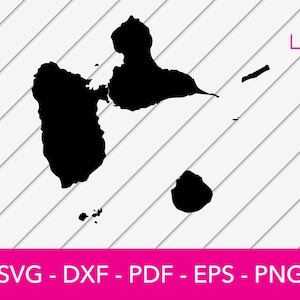 Guadeloupe SVG, Guadeloupe Insel Karte, Guadeloupe SVG, Guadeloupe, Karibik SVG Karte Clipart - geschnittene Datei - PNG - DXF - Cricut - Vektor Design