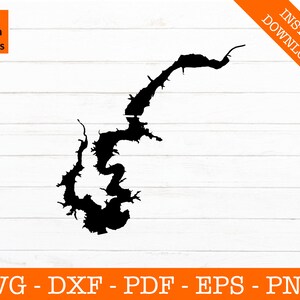 Lake Cecil M Harden, Indiana SVG, Indiana SVG, Karte Form SVG geschnitten Datei - PNG - DXF - Cricut - Sommer Vektor Clipart