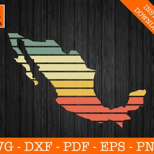 Retro Mexiko Karte svg, Mexiko svg, Karte von Mexiko svg, Mexiko Flagge svg, mexikanische svg, Mexiko Flagge Clipart - geschnittene Datei - PNG - DXF - Cricut