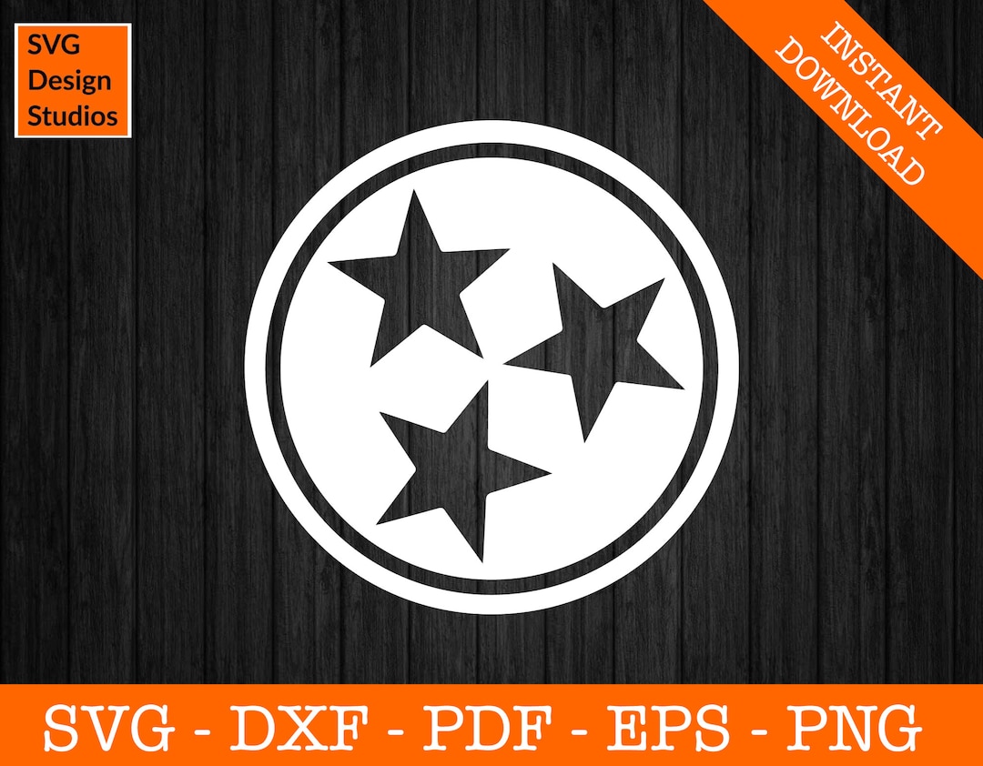 Black and White Cutout Tennessee Tristar Svg, Tennessee Svg, Tennessee