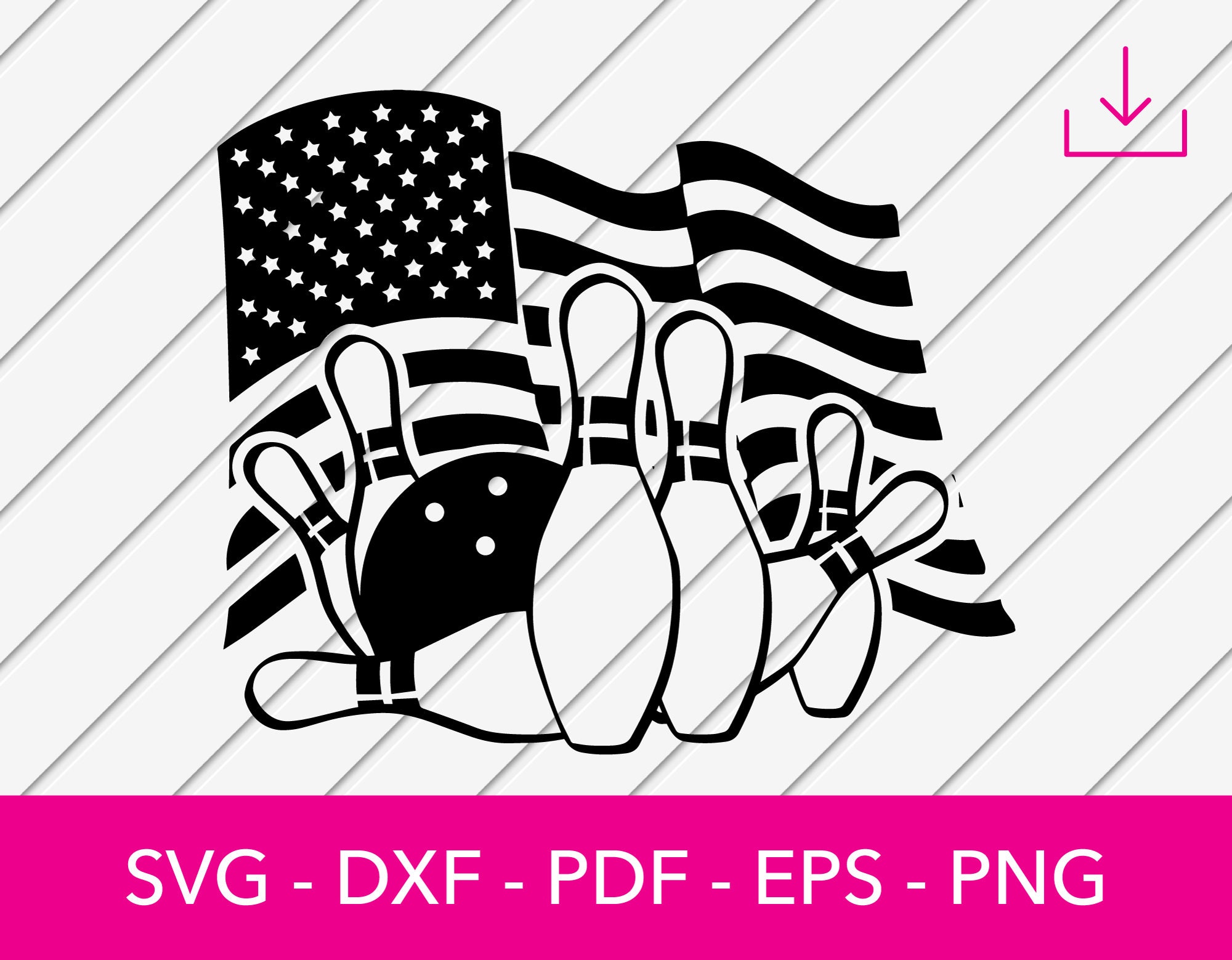 Bowling Svg, Bowling Ball US Flag Svg, Bowling American Flag