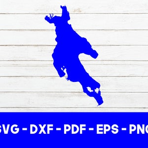 Newfound Lake, New Hampshire Map Shape SVG Cut File - PNG - DXF - Cricut - Vector Clipart - Instant Download - Commercial License Included