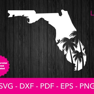 Florida State Karte Palme mit Palmen SVG, Florida SVG, Cricut - Cricut - Clipart - Vinyl Die Cut - Cutter Datei