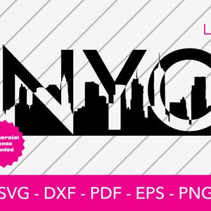 New York Svg, New York Svg, New York City Skyline Cityscape svg, Silhouette Cut File - png, dxf, eps Cricut - Vector Clipart - Download istantaneo