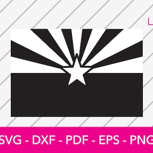 Bandera de Arizona svg, bandera del estado de Arizona svg- PNG - DXF - Cricut - Clipart - Vinilo Die Cut - Plantilla cortadora