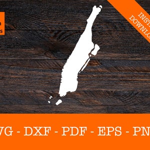 Manhattan New York, NYC Karte Form SVG geschnitten Datei - png - DXF - Cricut - Vektor Clipart - Design - Instant Download