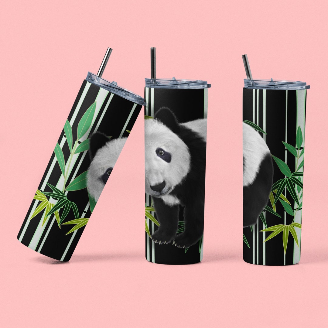 20 Oz Skinny Panda Bear Tumbler Wrap - Tapered and Straight Template ...