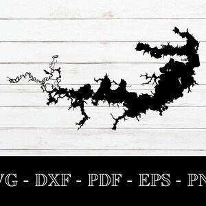Wright Patman Lake, Texas Karte Form SVG geschnitten Datei - PNG - DXF - Cricut - Sommer Vektor Clipart