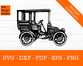 Classic Car Svg, Model T Svg, Old Ford Svg, Silhouette SVG Cut File - PNG - DXF - Cricut - Decal Shape Vector Clipart Instant Download