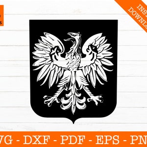 Poland Svg, Polish Seal Svg, Crest, Coat of Arms, Emblem - Cut File - png - dxf - Cricut - Vector Clipart - Design - Instant Download