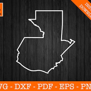 Guatemala Karte Form SVG geschnitten Datei - PNG - DXF - Cricut - Vektor Clipart - Design - Instant Download