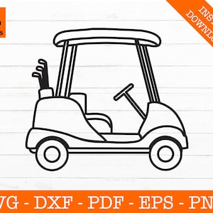 Golf Cart Svg, Golf Svg, Golfer Svg, Golf Course Svg, Golfing, Silhouette Cut File - PNG - DXF - Cricut - Vector Clipart - Instant Download