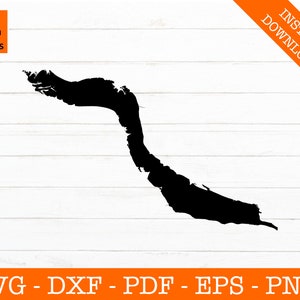 Lake Pepin Minnesota Wisconsin Map Shape SVG Cut File - PNG - DXF - Cricut - Vector Clipart - Design - Instant Download