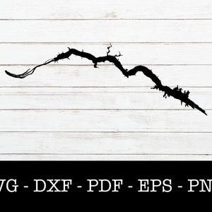 Wheeler Lake, Alabama Karte Form SVG geschnitten Datei - PNG - DXF - Cricut - Sommer Vektor Clipart