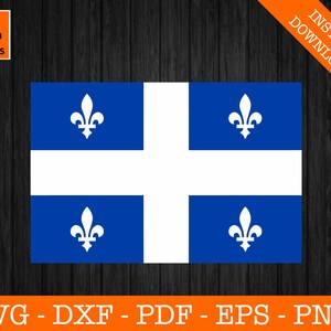 Quebec Svg, Bandiera del Quebec Svg, Canada Svg, Canada Svg, Provincia Svg - Taglia File - PNG - DXF - Cricut Vector Clipart Design - Download istantaneo
