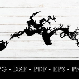 Weiss Lake, Alabama Karte Form SVG geschnitten Datei - PNG - DXF - Cricut - Sommer Vektor Clipart