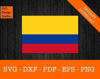 Colombia Svg, Colombia Colombian National Flag Clipart SVG - Cut File - PNG - DXF - Cricut - Vector Clipart - Design - Instant Download