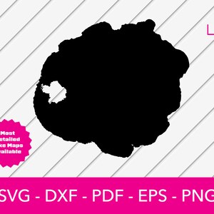 Kratersee, Oregon Map Form SVG Cut File - PNG - DXF - Cricut - Sommer Vektor Clipart Download