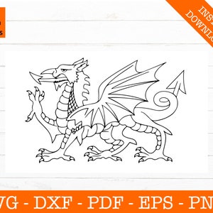 Wales Svg, Welsh National Flag, Crest, Coat of Arms, Badge Cut File - png - dxf - Cricut - Vector Clipart - Design - Instant Download