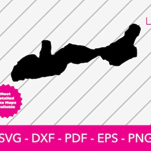 Geneva Lake, Wisconsin Map SVG Cut File - PNG - DXF - Cricut - Sommer Vektor Clipart Download