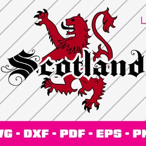 Bandeira do Leão Escocês Svg - Arquivo de corte Clipart da Escócia para Cricut - png dxf eps Vector Design - Download instantâneo