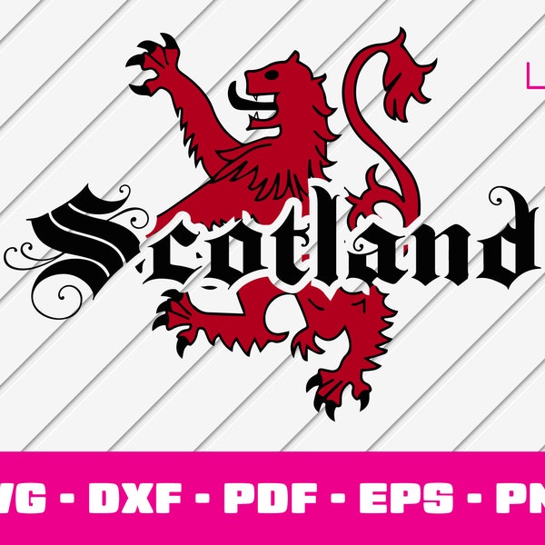 Scottish Lion Flag Svg - Scotland Clipart Cut File for Cricut - png dxf eps Vector Design - Instant Download