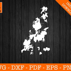 Keten O'Lakes Illinois Svg, keten van meren, kaart vorm SVG gesneden bestand - PNG - DXF - Cricut - Vector Clipart - ontwerp - Instant Download