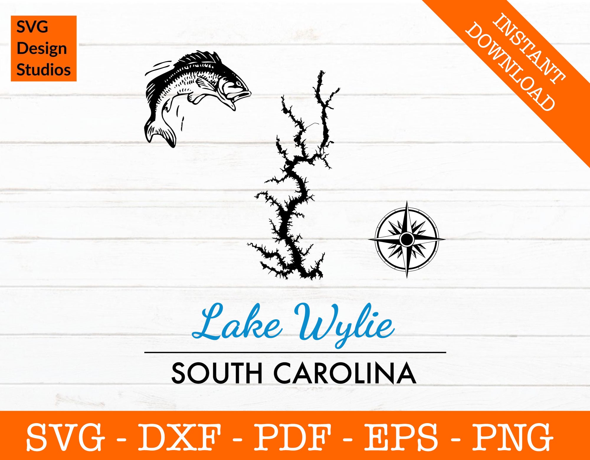 Lake Wylie South Carolina Map Shape SVG Cut File PNG DXF Etsy