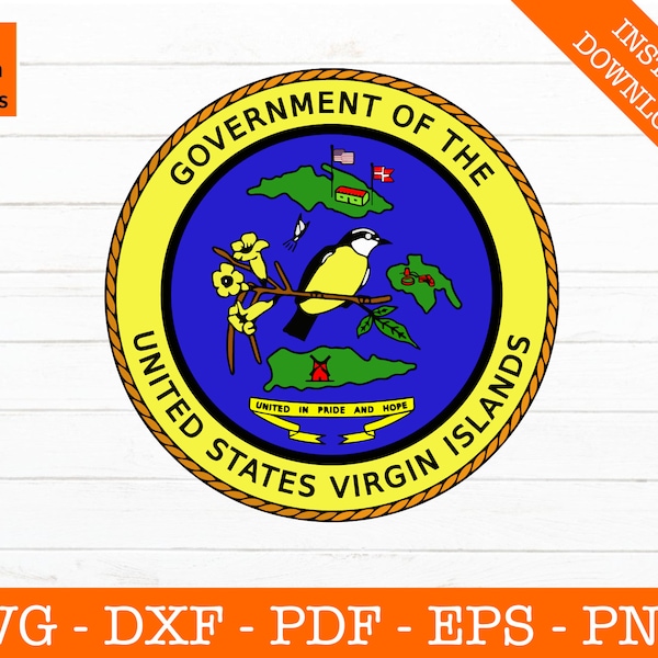 United States Virgin Islands Flag, USVI Svg, Clipart SVG - Cut File - png - dxf - eps - Cricut - Vector Clipart - Design - Instant Download