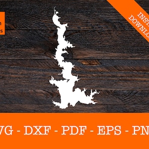 Eagle Mountain Lake, Texas Karte Form SVG geschnitten Datei - PNG - DXF - Cricut - Sommer Vektor Clipart