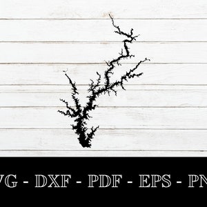 West Point Lake, Georgia Map Form SVG Cut File - PNG - DXF - Cricut - Sommer Vektor Clipart