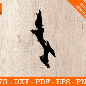 Thompson Lake, Maine Map Shape SVG Cut File - PNG - DXF - Cricut - Vector Clipart - Design - Instant Download - Commercial License Included